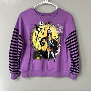 nightmare before‎ christmas purple black stripes sweaters girls size xl